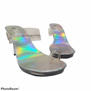 Y2k clear toe loop sandals